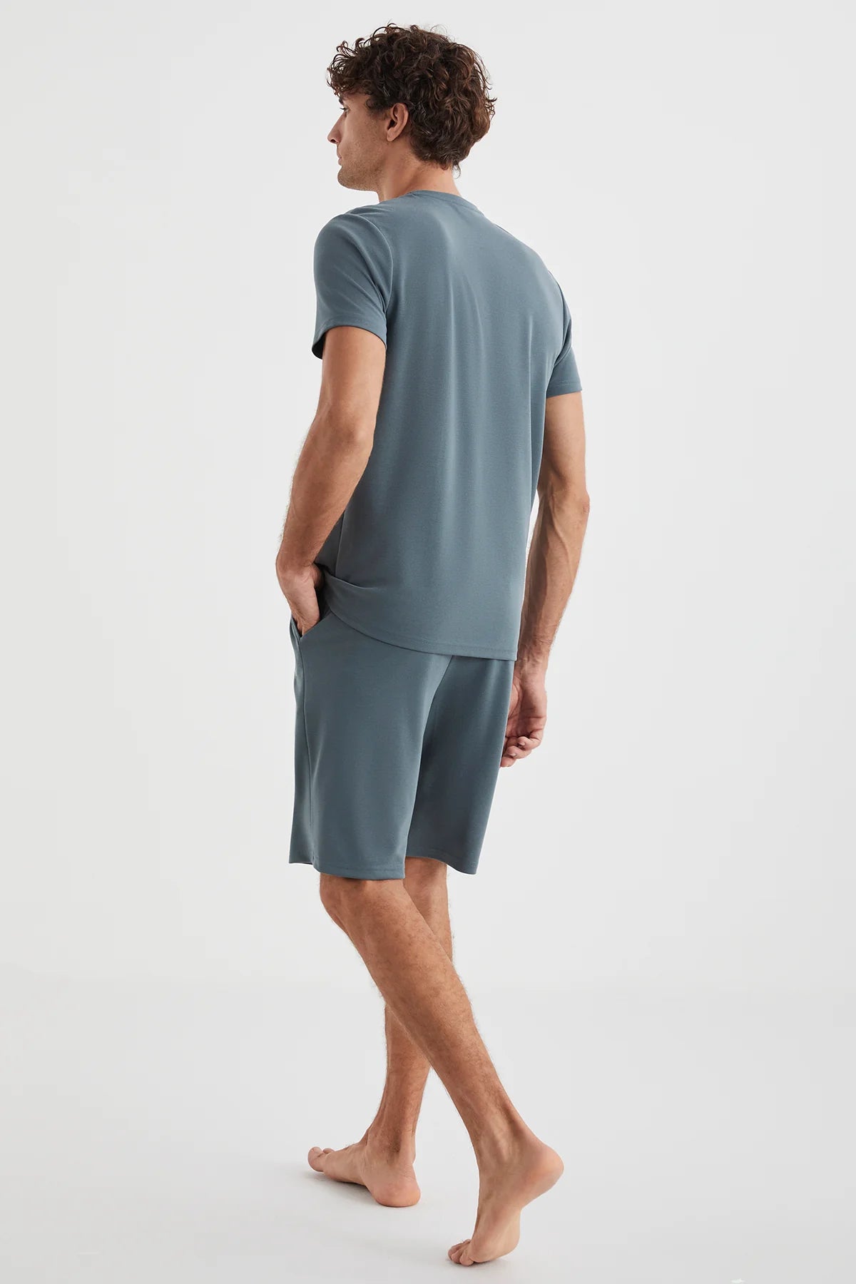 Erkek Haki Şortlu Cepli Pijama Takımı