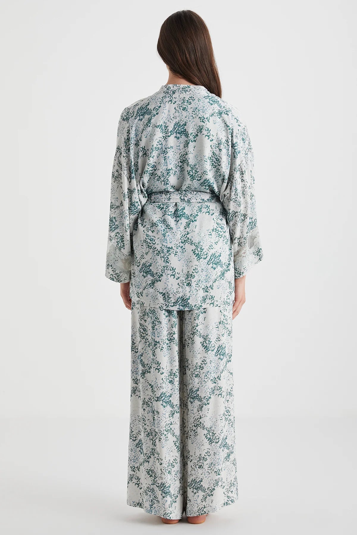 Kadın Mint Üçlü Sabahlıklı Pijama Takımı