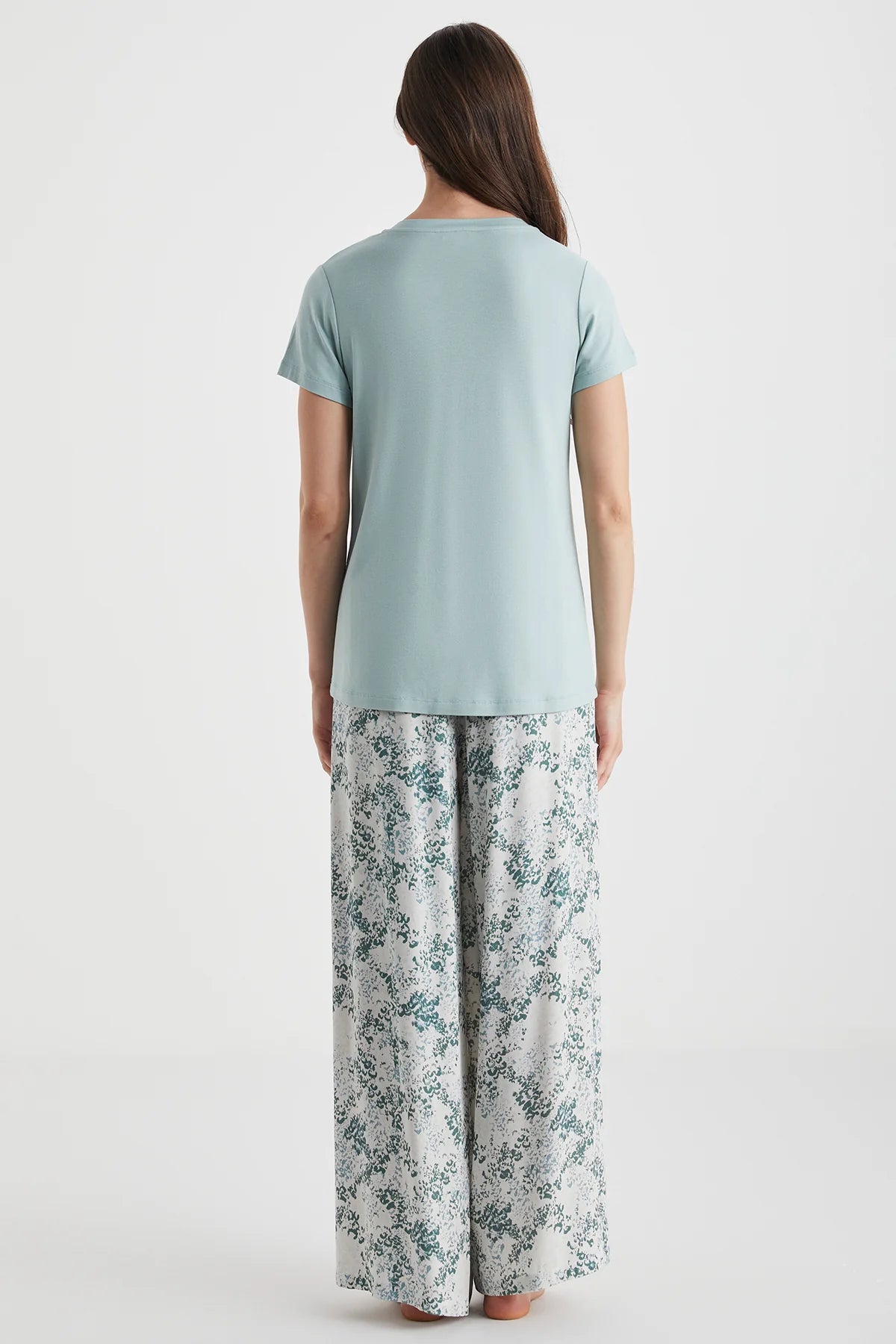 Kadın Mint Üçlü Sabahlıklı Pijama Takımı