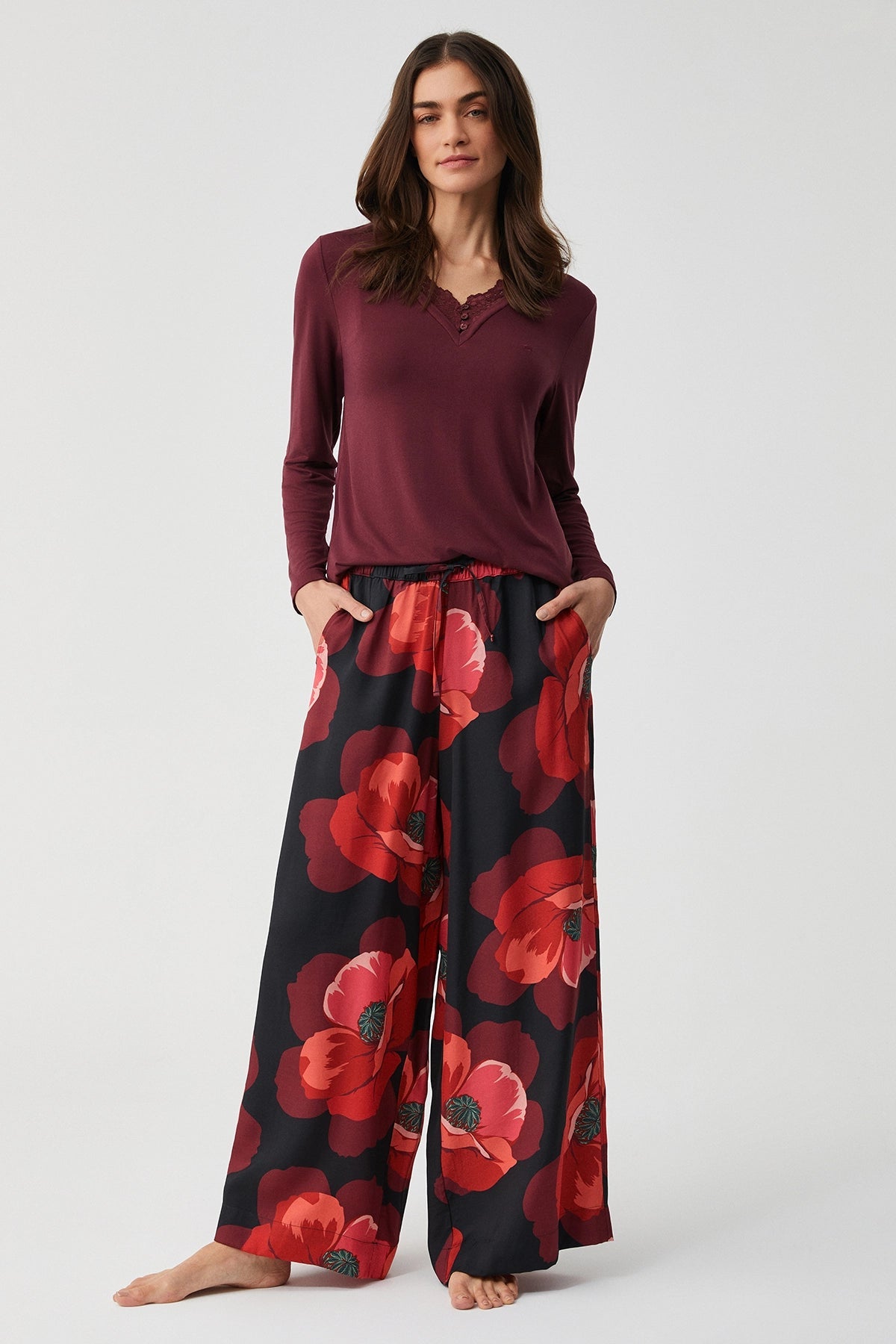 Bordo Soft Touch Pijama Set