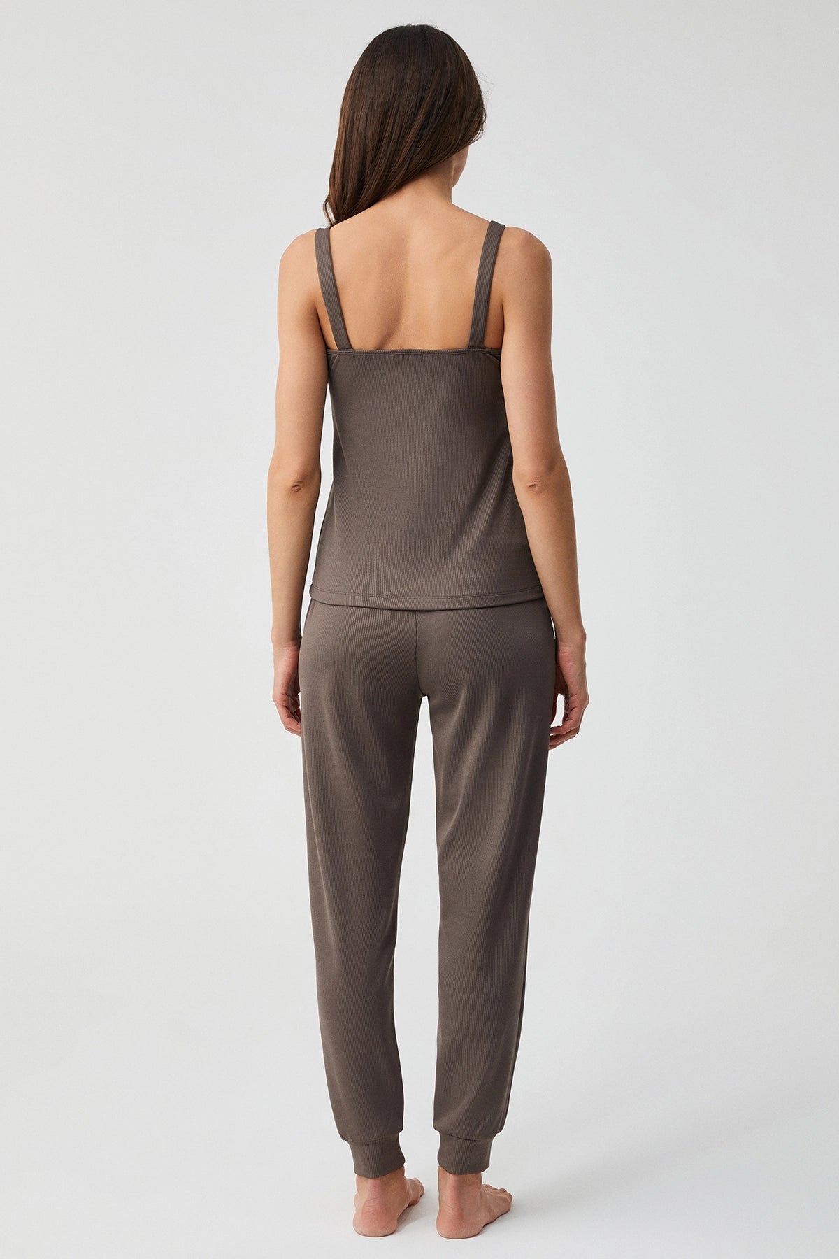 Kahverengi Comfort Üçlü Pijama Set