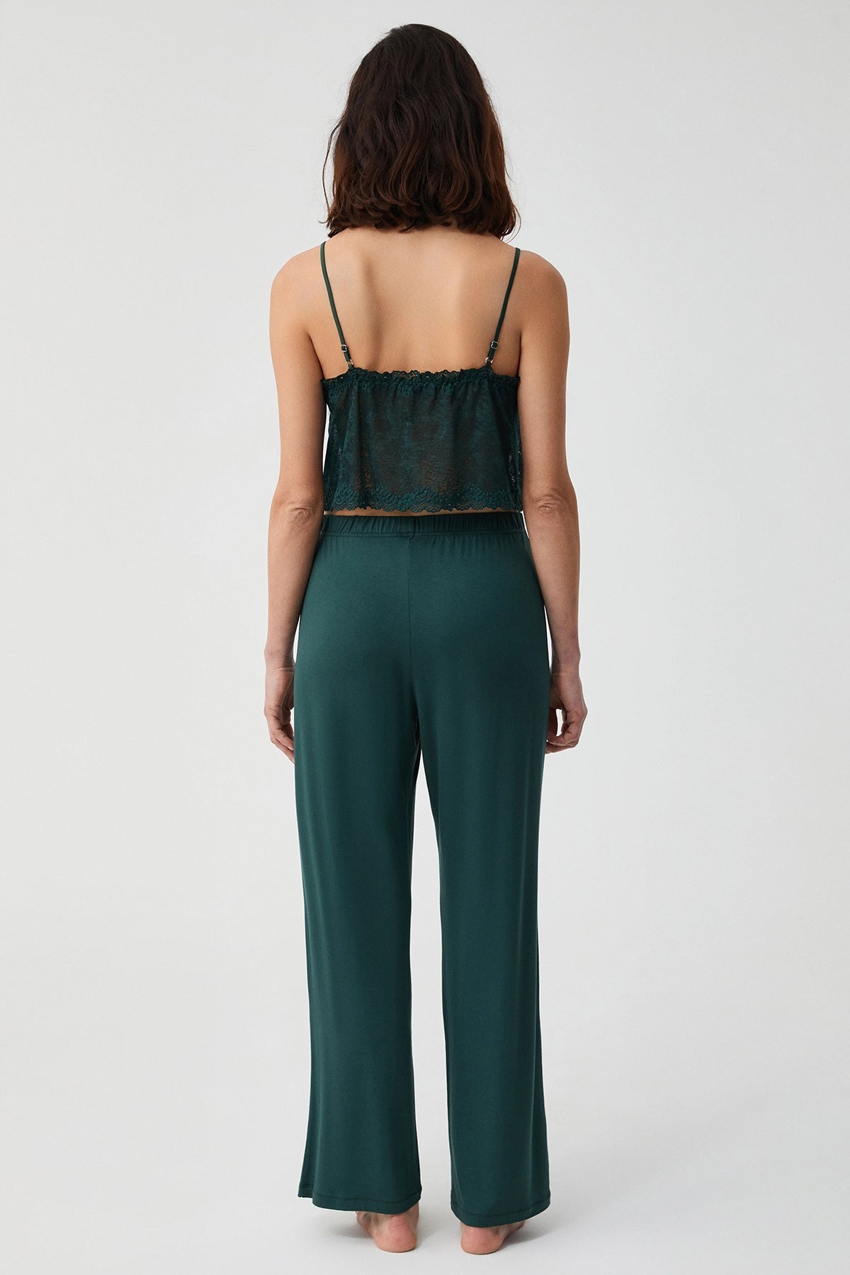Yeşil Üçlü Sabahlıklı Pijama Takımı