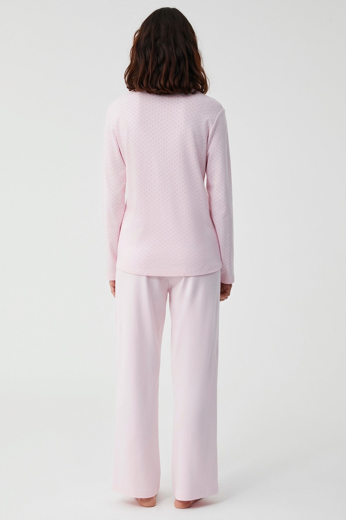 Comfort Mood Düğmeli Pembe Pijama Takımı