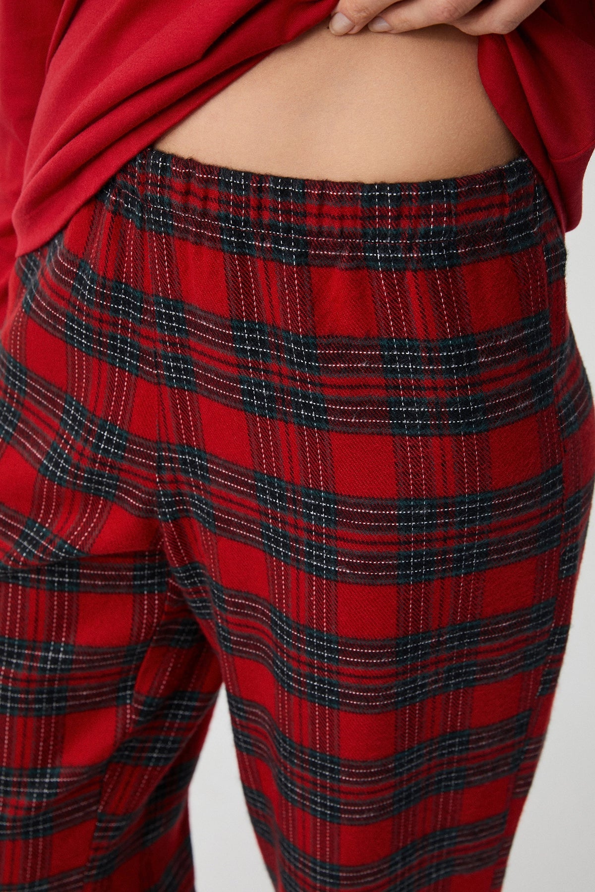 Kadın Kırmızı Uzun Kollu Pijama Takımı