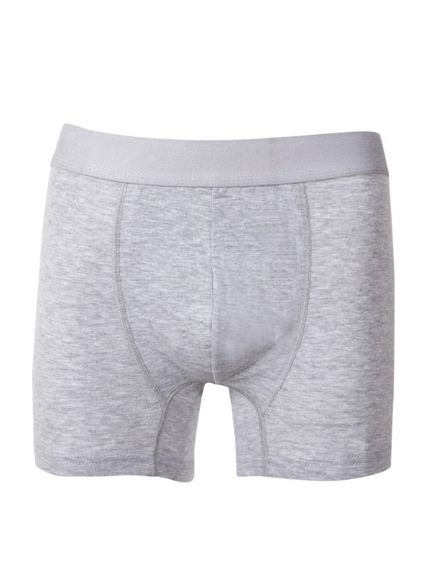 Erkek Gri Melange Pamuklu Likralı Boxer