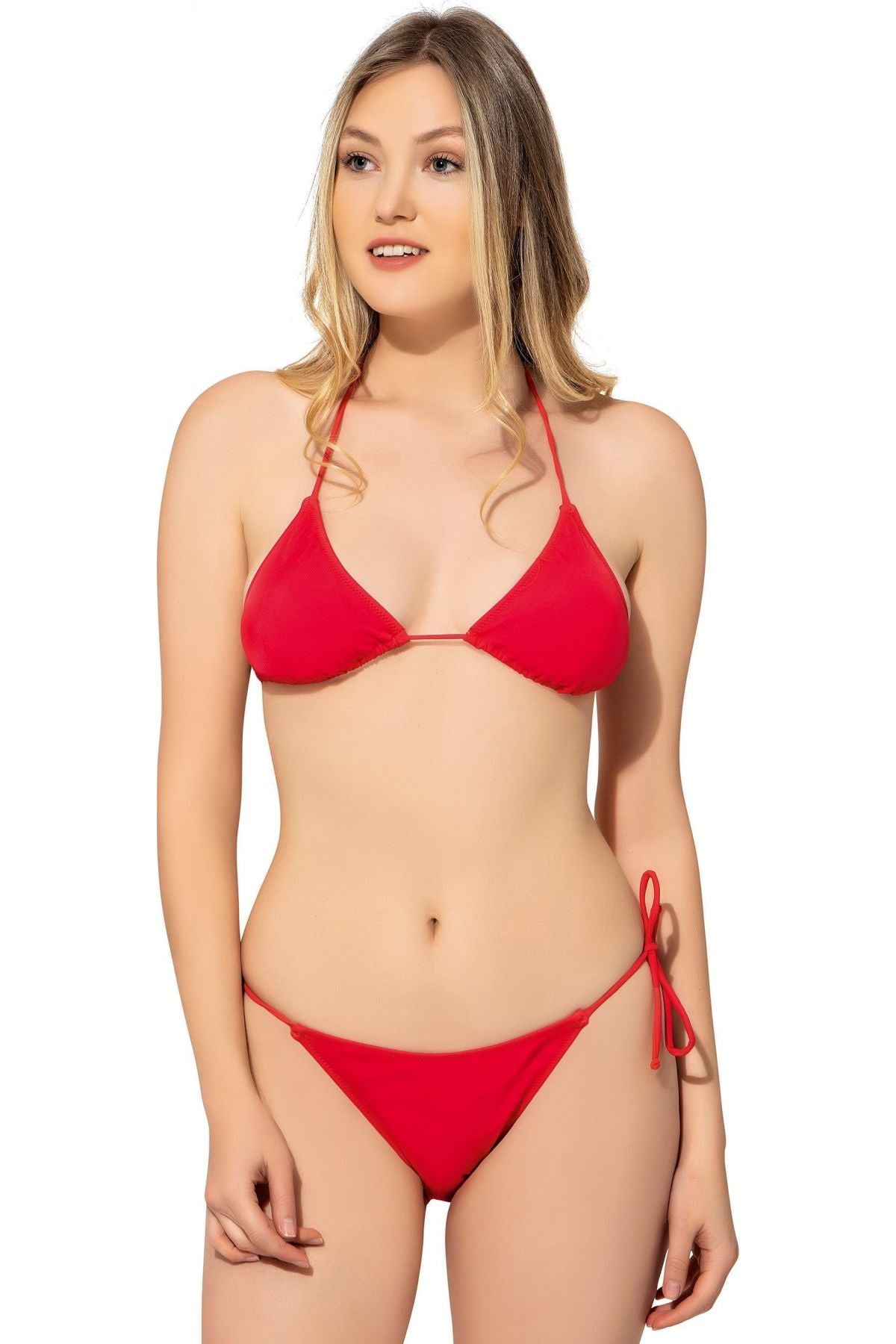 Kadın Kırmızı İpli Bağlamalı Bikini
