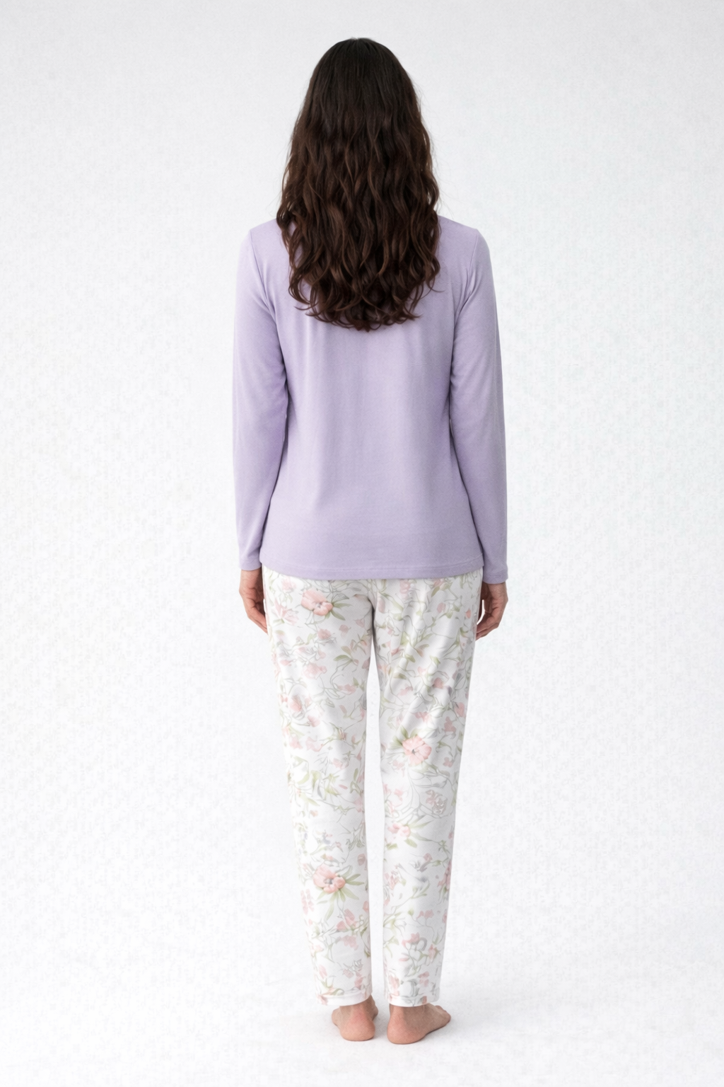 Comfort Feel Lila Uzun Kollu Pijama Takımı